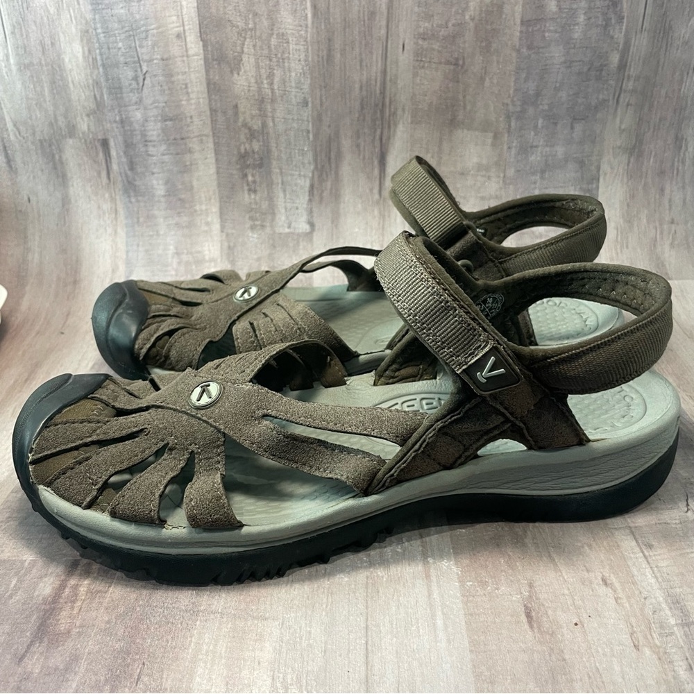 Keen Rose Ankle Strap Sport Sandals Brown w/ Black Cap Toe Women's Size 10 - Picture 4 of 11